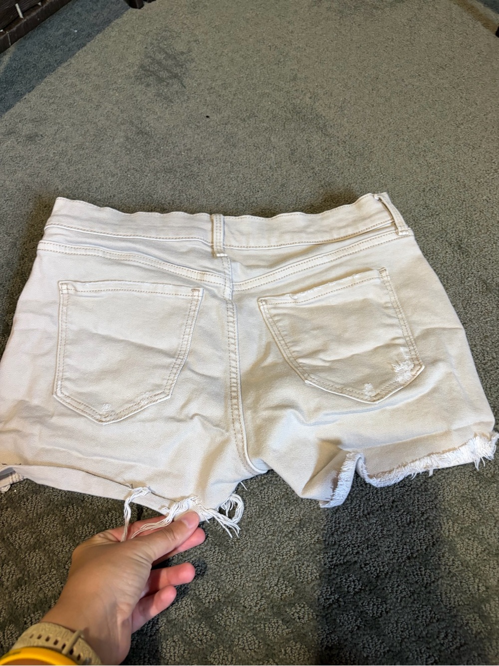 Old Navy White Frayed Hem Denim Shorts